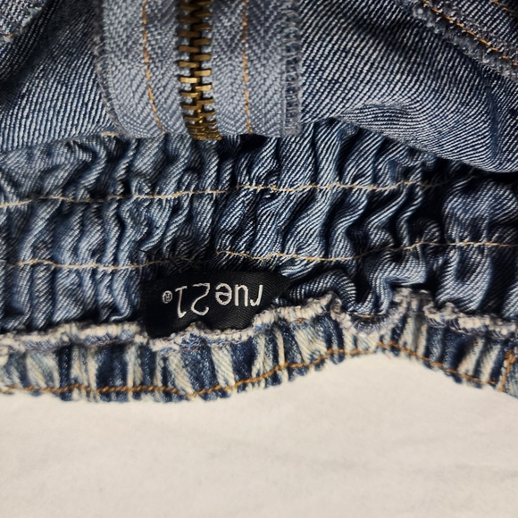 Rue21 Denim and Patterned Strapless Dress - Picture 8 of 16